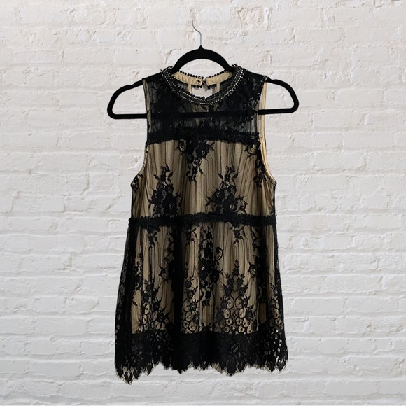 ANDREE by UNIT Black Sleeveless Lace Blouse - Ladies Size Medium - Picture 1 of 6